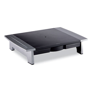 Fellowes® Office Suites Standard Monitor Riser, For 21" Monitors, 19.78" X 14.06" X 4" To 6.5", Black-silver, Supports 80 Lbs freeshipping - TVN Wholesale
